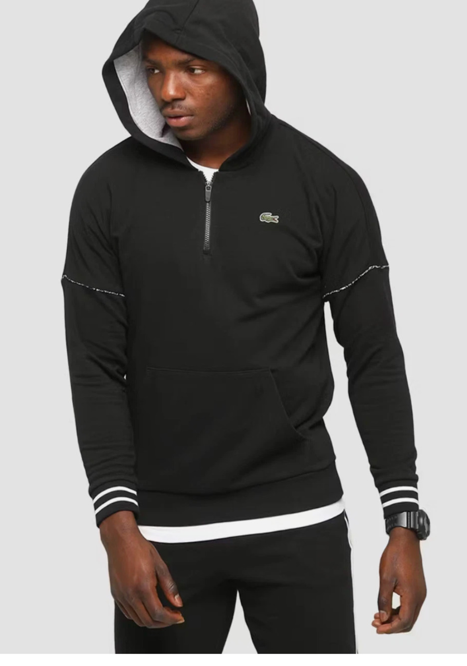 New Lacoste Sport Hoodie 1/4 Zip Pullover Kangaroo Crocodile Logo NWT 4XL Preppy